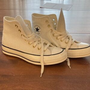 Converse White and gold tweed High-Tops